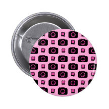 Rétro motif mignon d'appareil-photo de noir de ros badges avec agrafe