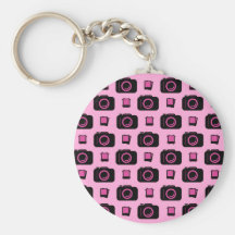 Rétro motif mignon d'appareil-photo de noir de ros porte-clé