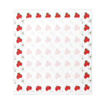 Rétro motif rouge de fraise et de fleur bloc-notes