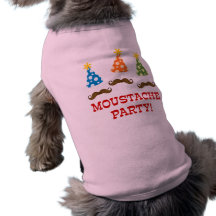 Retro Moustache Party Dog T Shirt