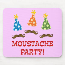 Retro Moustache Party Mouse Pad