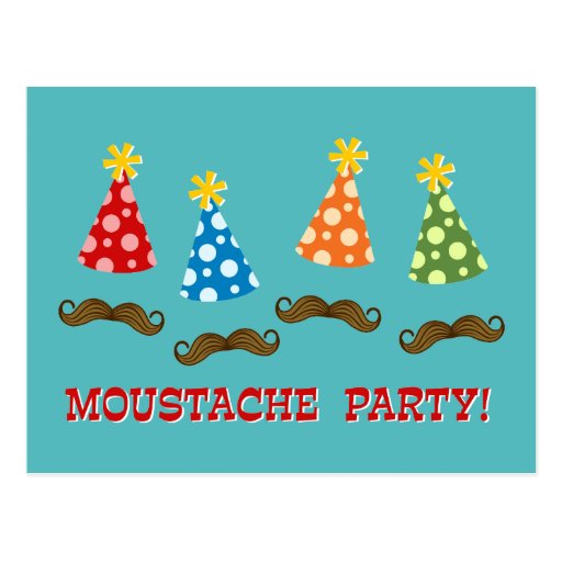 Retro Moustache Party Post Cards