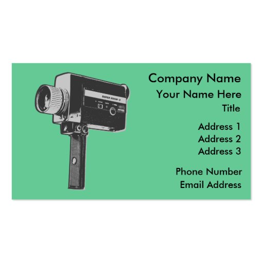 Retro Movie Camera Business Card