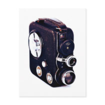 Retro movie camera postcards
