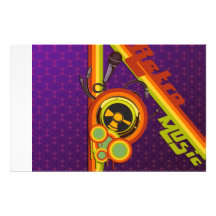 retro music funky vector art custom stationery