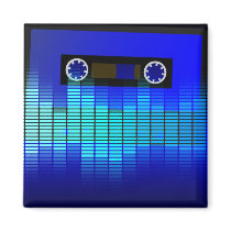 Retro Music Fridge Magnet