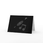 Retro Music Record & Note Black cards