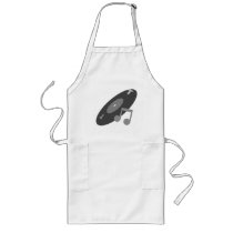 Retro Music Record & Note Grey Apron