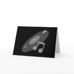 Retro Music Record & Note Grey cards