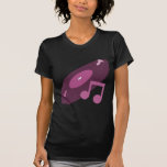 Retro Music Record & Note Pink Tshirt