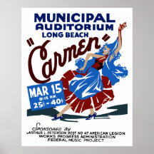 Retro Musical theatre Carmen WPA Print