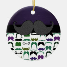 Retro Mustache Christmas Tree Ornaments