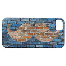 Retro Mustache Moustache Stache on Brick Wall iPhone 5 Cases