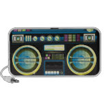 retro neon blue boom box ghetto blaster boombox speakers