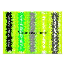Retro neon green black grey psychedelic rectangles personalized announcements
