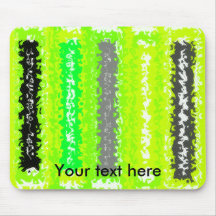Retro neon green black grey psychedelic rectangles mousepads
