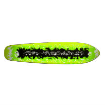 Retro neon green black grey psychedelic rectangles custom skate board