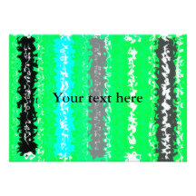 Retro neon green black psychedelic rectangles custom invite