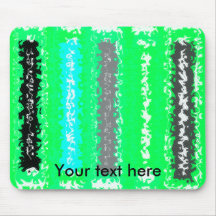 Retro neon green black psychedelic rectangles mouse pads