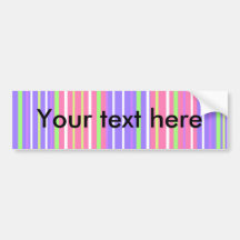 Retro neon green pink mauve violet stripes bumper sticker