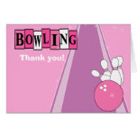 Rétro notes de Merci pliées de bowling par partie  cartes