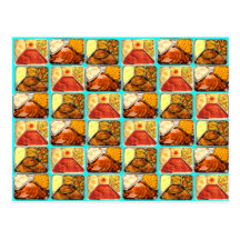 Retro Novelty TV Dinners Trays Post Card