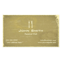 Retro Old Paper Personal Chef Business Card