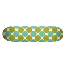 Retro Olive and Green Dots Skate Board Deck