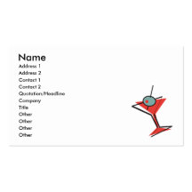 retro olive martini business cards