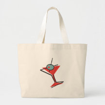 retro olive martini canvas bags