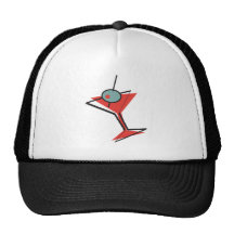 retro olive martini hats