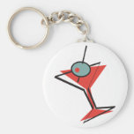 retro olive martini keychains