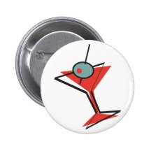 retro olive martini pin