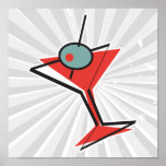 retro olive martini poster