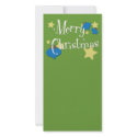 Retro Olive Ornament Christmas photo cards