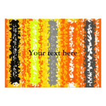 Retro orange black grey psychedelic rectangles custom invitation