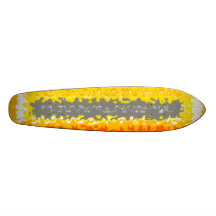 Retro orange black grey psychedelic rectangles skate decks