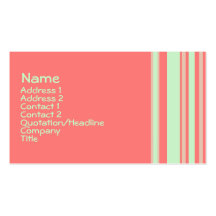 retro orange green stripes business card template