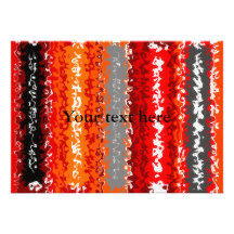 Retro orange red black psychedelic rectangles announcements