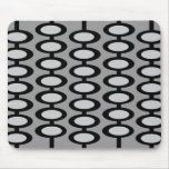 Retro Orb Pattern - grey and black mousepad