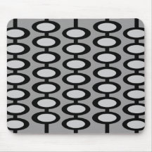 Retro Orb Pattern - grey and black mousepad