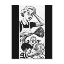 Retro Overwhelmed Mom Postcards