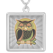 retro owl design pendants
