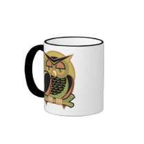 retro owl design, retro owl design coffee mug