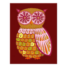 Retro Owl Invitations