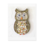 retro owl postcard