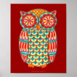 Retro Owl Poster or Fine Art Print