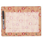 Retro Owls Calendar Dry Erase Board