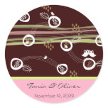Retro Owls Family Custom Wedding Label Sticker