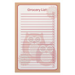 Retro Owls List Stationery